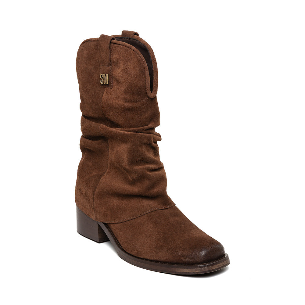 Bottines Qiana en daim marron foncé