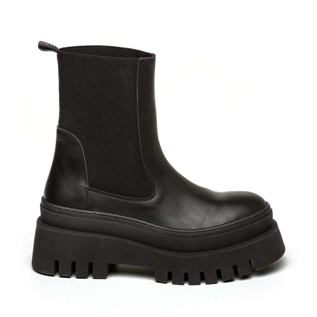 Bottes Cassandra en cuir noir