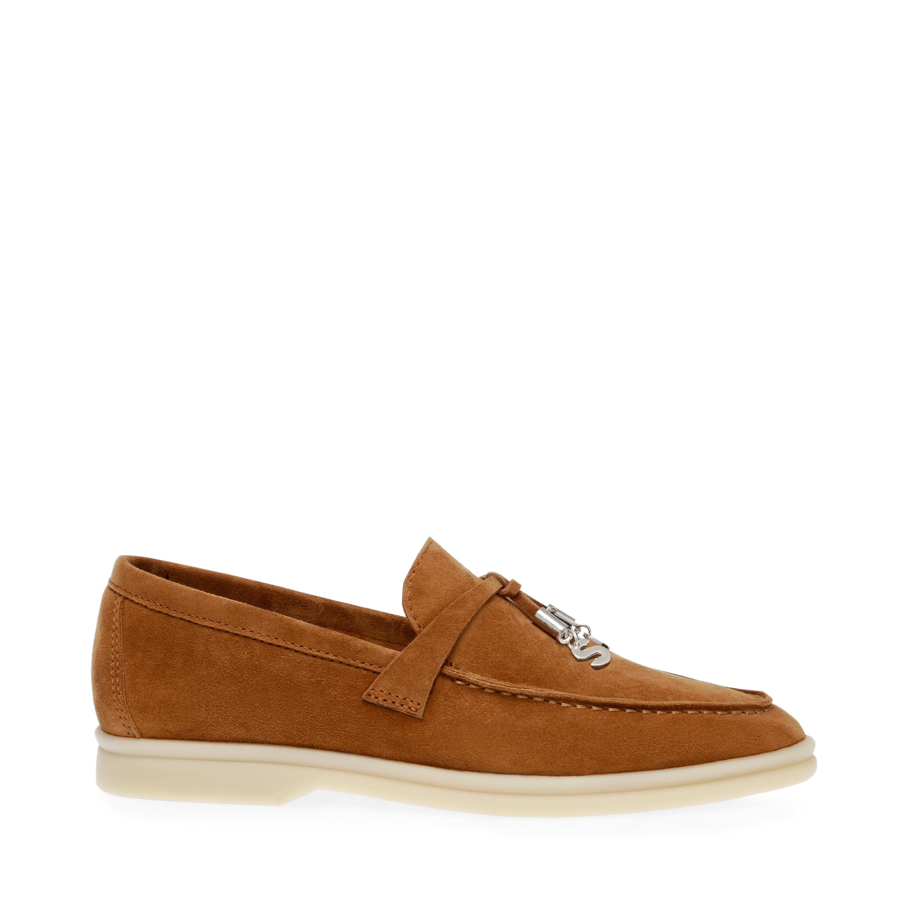 Chaussures plates Portland en daim cognac