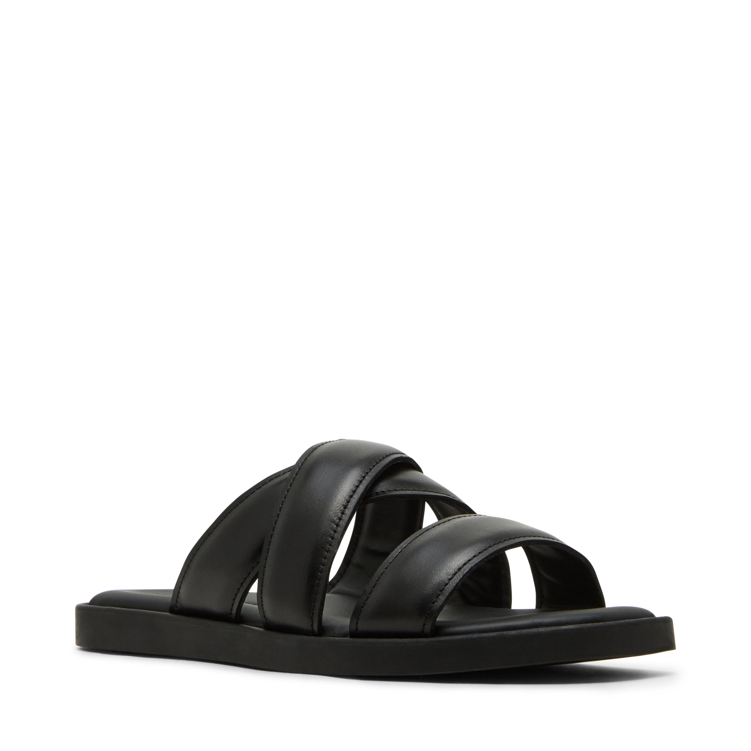 Grabba Slide en cuir noir